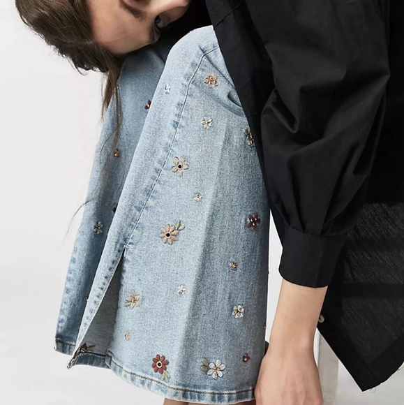 DRIFTWOOD Farrah Embroidered Split Flare Jeans women's size 29 - Picture 12 of 12